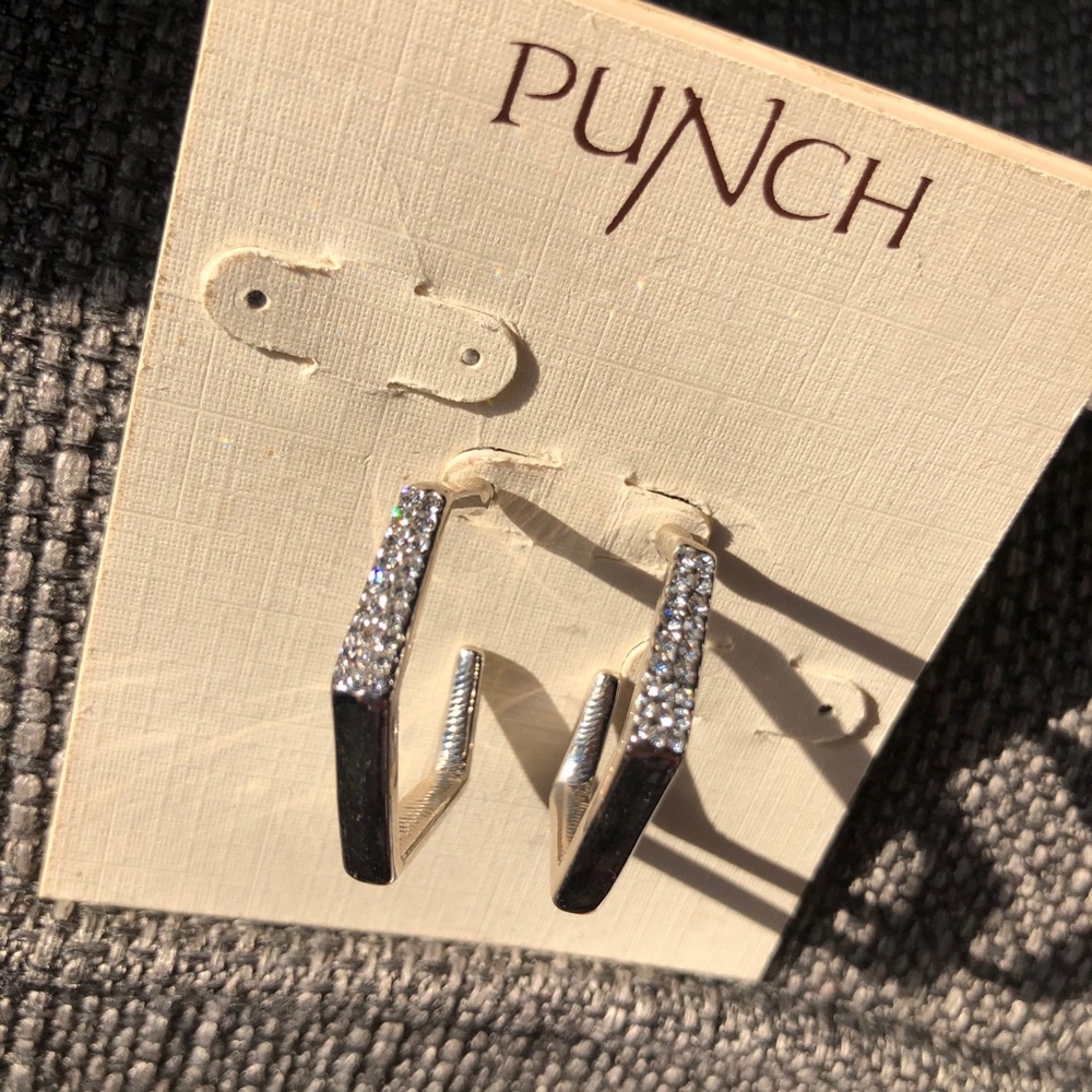 Silver Rhinestone Hoops - Picture 12 of 17